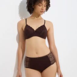 Wunderlove by Westside Brown Lace-Detailed Padded Bra-17