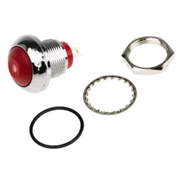 RS PRO Miniature Push Button Switch SPST Momentary 13.6 mm Solder Lug Red, 8919842-8