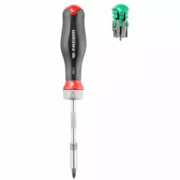 Facom 1/4 in Hexagon Slotted Phillips Pozidriv Resistorx Hexagon Ratchet Bit Set Chrome Chrome Vanadium Steel, ATCL.1PB-picture-43