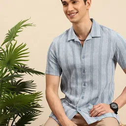 Mast & Harbour Self Striped Pure Cotton Casual Shirt-picture-49