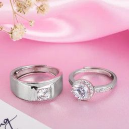 Zavya 925 Silver Eternal Sparkle Rhodium-Plated Adjustable Ring for Unisex-image-95