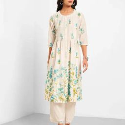 Rangmanch by Pantaloons Turquoise Printed Kurta-37
