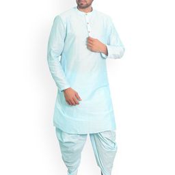 House of Aqss Band Collar Silk Straight Kurta-picture-50