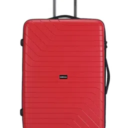 Carriall Groove Red Textured Large Checked Hard Sided Luggage-image-13