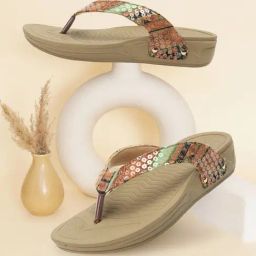 CL Sports by Carlton London Women's Beige Thong Wedges-image-42