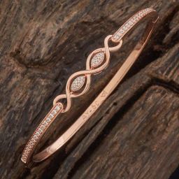 Kushal's Fashion Jewellery Rose-Gold Tone Kada for Women-picture-0