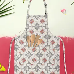 ArtzFolio Kids Beige & Grey Printed Cotton Aprons-27