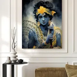 Art Street Dark Blue Canvas Abstact Divine Bhagwan Shree Krishna Wall Art-picture-17