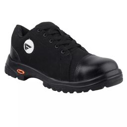 Fuel Steel Toe Safety Shoes PU Single Density Low Ankle Black Canvas for Mens Size UK10, CANVEE BLACK-image-83