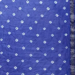 Geroo Jaipur Green & Blue Printed Saree With Unstitched Blouse image 5