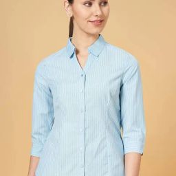Annabelle by Pantaloons Blue Striped Shirt-picture-41