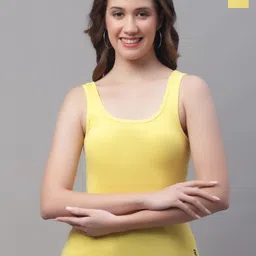 Friskers Yellow Cotton Tank Top-picture-36
