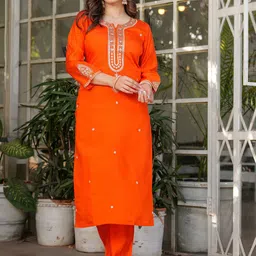 SWEETPEL Adults-Women Woven Design Embroidered Kurta with Trousers & Dupatta-picture-14