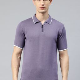 Pierre Carlo Men Solid Polo Collar T-shirt-image-1