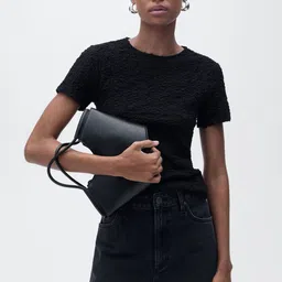 MANGO Textured Fitted Top-6