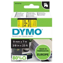 DYMO Tape, Black/Yellow, 9Mm, 40918-12