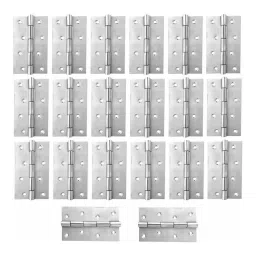 Atom 12.7 cm (5 inch) Stainless Steel Glossy Finish Silver Butt/Mortise Hinge (Pack of 20)-19