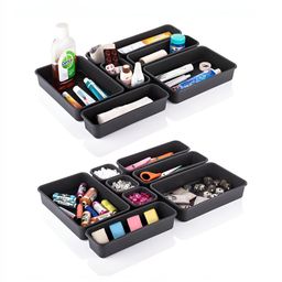 Aura Black 32 Pieces Multi-Utility Drawer Organisers image 3