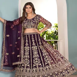 NARI DREAM Sequinned Shibori Ready to Wear Net Lehenga & Unstitched Blouse With Dupatta-picture-32