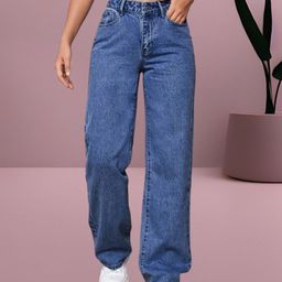 RIVI Women Comfort Wide Leg High-Rise Light Fade Acid Wash Stretchable Jeans-image-15
