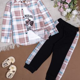 BAESD Boys Checked T-shirt and Shirt-image-81