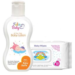 Fabie Baby Wipes & Baby Lotion Combo -  80 Pieces, 250 ml-image-39
