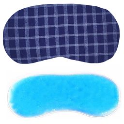 Jenna Check DarkBlue Printed Sleeping Eye Mask With cooling Gel-image-57