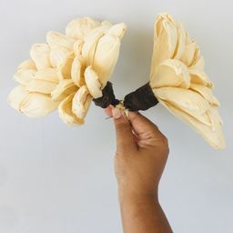 Vanchai Corn Husk Flower Pack of 2 - Off White-13