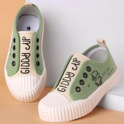 Cute Walk by Babyhug Slip On Style Canvas Casual Shoes - Green-image-9