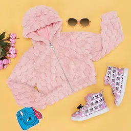 YU by Pantaloons Full Sleeves Textured Hooded Jacket - Pink-picture-13