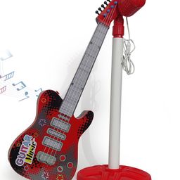 Planet of Toys Guitar and Microphone Play Set for Boys - Karaoke Machine with Music & Light, Microphone Toys with Stand, Adjustable Height Guitar Toys for Kids, Toddlers, Children-20