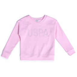 US Polo Assn Cotton Knit Full Sleeves Sweatshirt With Text Print - Pink-image-117