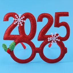Photo Props Sunglasses with New Years 2025 Applique - Red-28