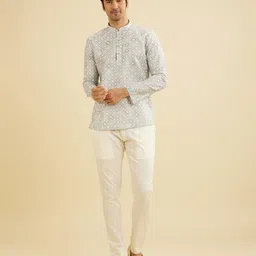 Manyavar Geometric Printed Mandarin Collar Straight Short Kurta-image-54