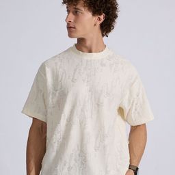 Espanshe Men Self Design Round Neck Oversized T-shirt-image-46