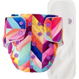 Mylo Baby Freesize Adjustable Cloth Diapers with 3 Free Insert Oeko Tex Certified Pack of 3 - Red  Blue Rainbow Multicolour image 2