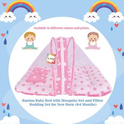 Kwitchy Baby Bedding Set New Born Mattress with Mosquito Net - Pink image 2