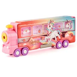 SCHOOLISH Space & Unicorn design 2 Compartment Functional Train Pencil Case- PACK OF 1- COLOR MAY VARY image 2
