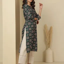 Anouk Rustic Floral Printed Notch Neck Straight Kurta-image-85