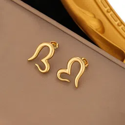 Jewels Galaxy Stainless Steel Gold-Plated Heart Shaped Studs-picture-22
