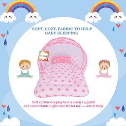 Kwitchy Baby Bedding Set New Born Mattress with Mosquito Net - Pink image 3