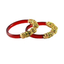 Vidhya Kangan Multi-Coloured Brass Bangles-image-87