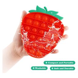 FunBlast Pop Bubble Stress Relieving Silicone Pop It Fidget Toy Strawberry Pack of 2 - Multicolour image 4