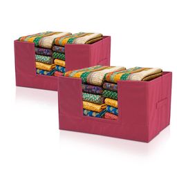 Kuber Industries Maroon 2 Pieces Cloth Organisers-27