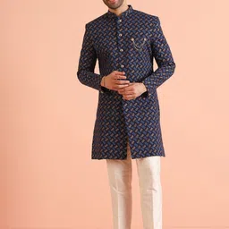 KISAH Printed Indowestern Sherwani Set-image-83
