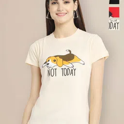 Metronaut Women Pack of 3 Graphic Printed Round Neck Cotton T-shirts-image-95