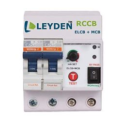 leyden LEYDEN® Single Phase 2 Pole ELCB, RCCB, ISI Marked MCB 32 A with High Voltage, Overload Protection, Current 3 to 30 Ma (Shock Guard) image 1