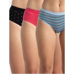 Jockey 3006 Women High Coverage Cotton Elastane Hipster-Assorted Colors(Pack of 3)-picture-31