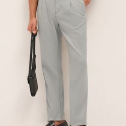 THE BEAR HOUSE Men Regular Fit Low-Rise Pleated Formal Trousers-image-1