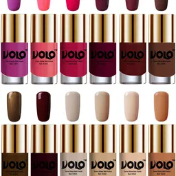 VOLO Set Of 12 High-Shine Long Lasting Non Toxic Professional Nail Polish- 9.9ml Each-30
